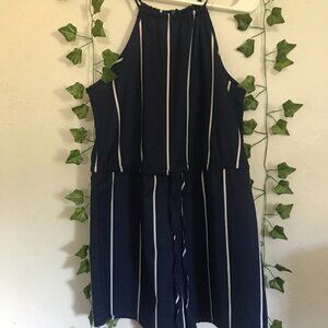 Yoins Navy, White Stripped Romper